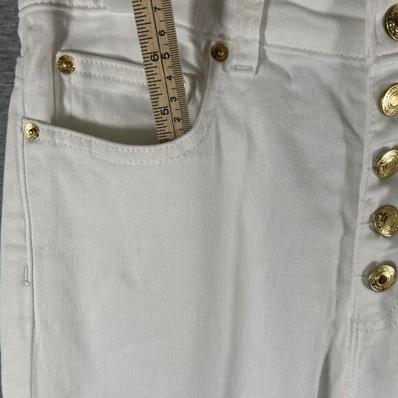 Michael Kors Selma Crop Jeans High-Rise Flare Cropped Leg Optic White Sz8 - Picture 7 of 16